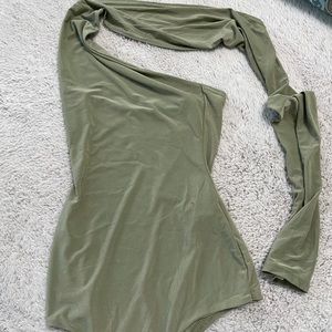 Pretty Little Thing green wrap around bodysuit